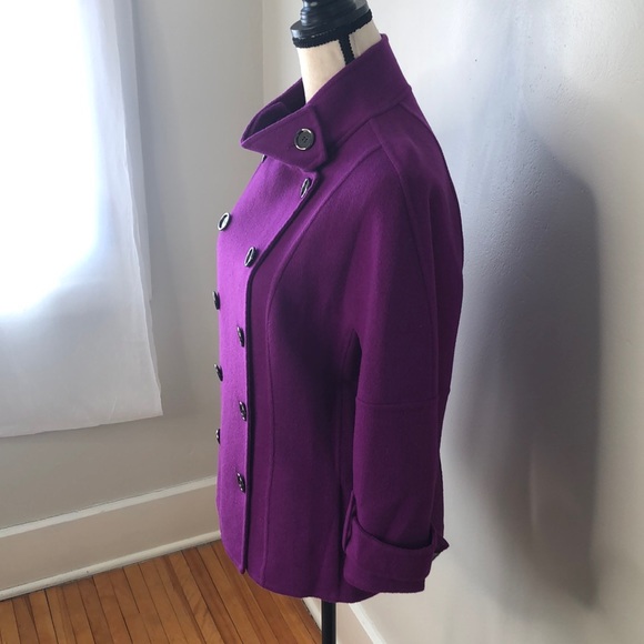Per Se Magenta Double Breasted Wool angora jacket - Picture 5 of 9